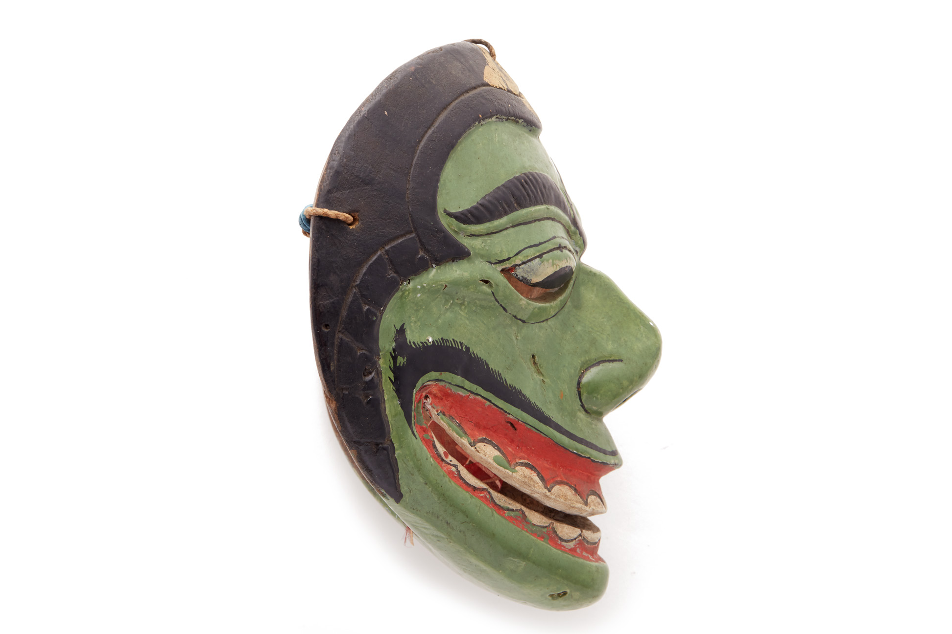AN INDONESIAN TOPENG DANCE MASK OF A CLOWN CHARACTER - Image 5 of 6