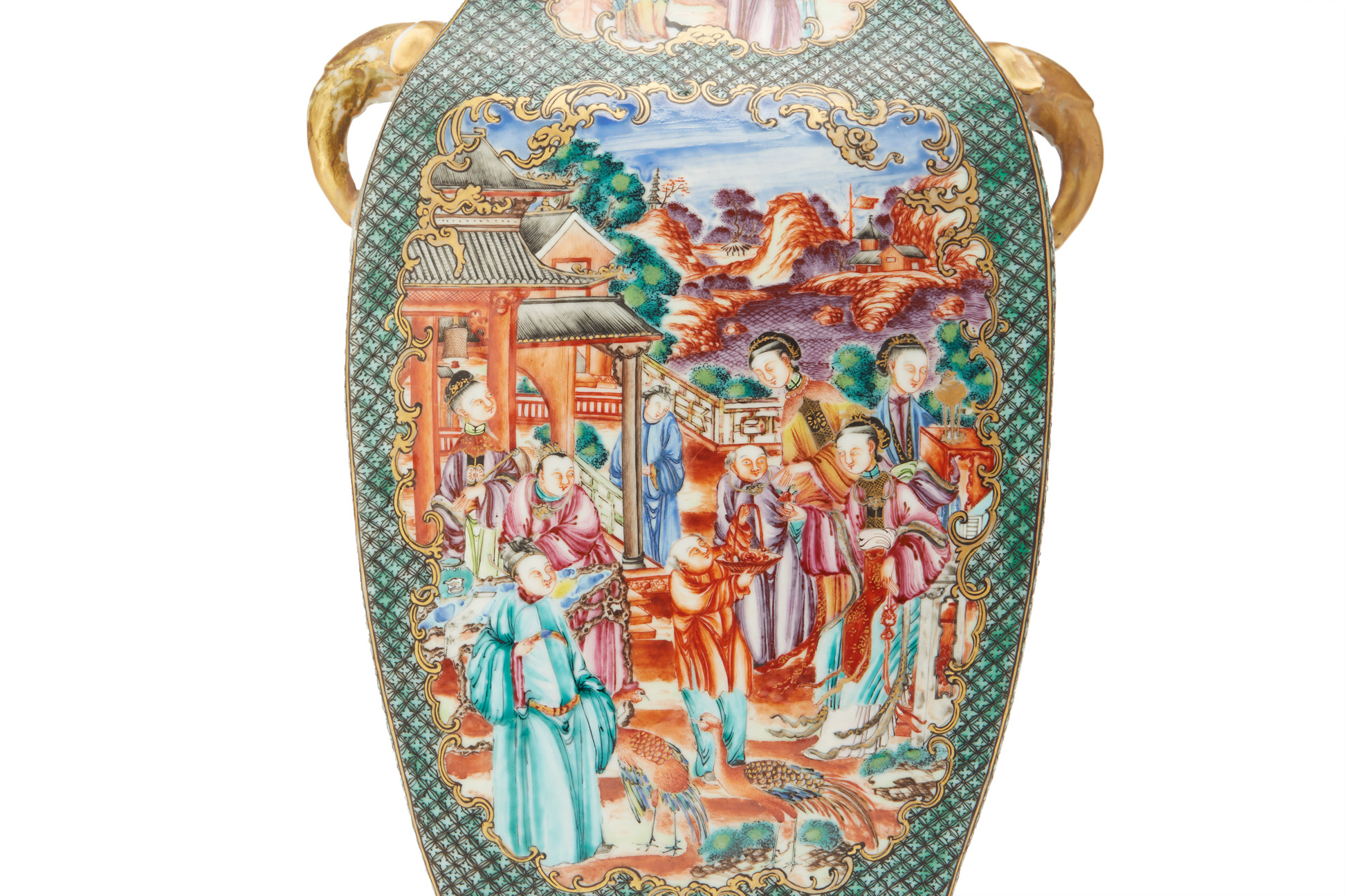 A FAMILLE ROSE MANDARIN PALETTE VASE AND COVER - Image 2 of 15