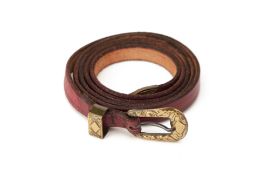 A DEEP RED LEATHER BELT