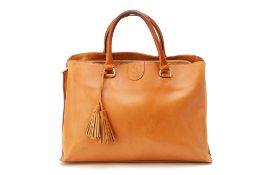 A MASSIMO DUTTI BROWN LEATHER HANDBAG