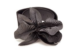 AN ANNE FONTAINE 'CARRIE-TIFF' BLACK LEATHER BELT