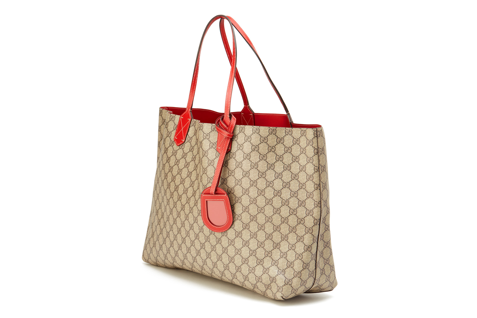A GUCCI MONOGRAM GG REVERSIBLE LEATHER TOTE BAG - Image 2 of 6