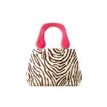 A GINA ZEBRA PRINT HANDBAG