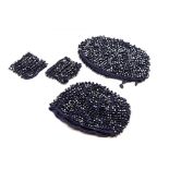 A JIAN HUI LONDON NAVY BEAD AND KNIT SET