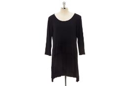 AN EVA VARRO BLACK LONG SLEEVED RUFFLE DRESS