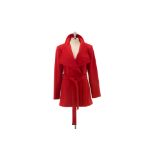 A TED BAKER RED WRAP WOOL COAT