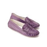 A PAIR OF TOD'S GOMMINO SNAKESKIN DRIVING LOAFERS EU 40