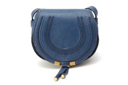 A CHLOÉ MINI MARCIE NAVY BLUE CROSS BODY BAG