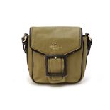 A KATE SPADE OLIVE GREEN LEATHER CROSS BODY BAG