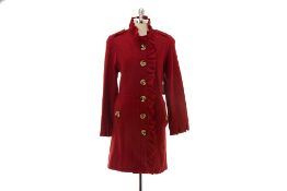 A LUII DARK RED WOOL COAT