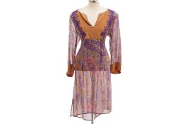 AN ETRO SILK EMBROIDERED DRESS