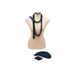 A JIAN HUI LONDON BLUE BEAD & KNIT SET