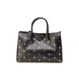 A JIMMY CHOO BLACK 'RILEY' LEATHER STUDDED HANDBAG