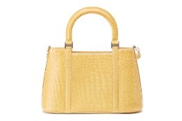 A KWANPEN VINTAGE BEIGE CROCODILE SKIN HAND BAG