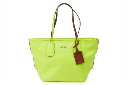 A COACH NEON YELLOW 'TAXI' TOTE BAG