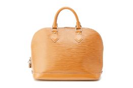 A LOUIS VUITTON TAN EPI LEATHER ALMA PM BAG