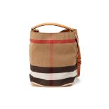 A BURBERRY CROSSBODY BUCKET BAG