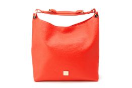 A MULBERRY 'FREYA' RED LEATHER TAN BAYSWATER HANDBAG