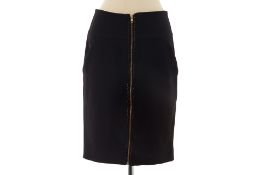 A LARSEN GRAY 'THE FINERIE' BLACK WOOL SKIRT