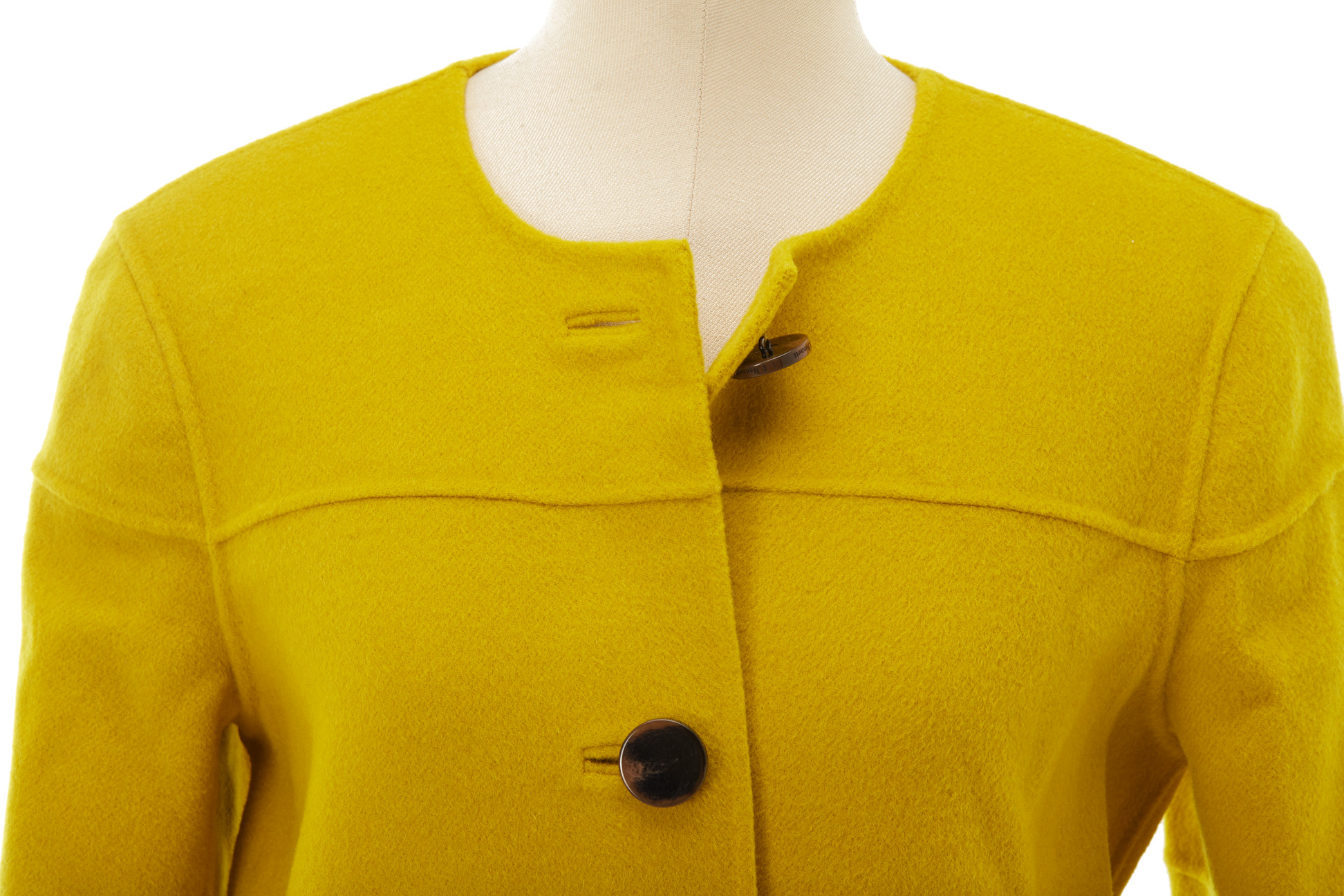 AN L.K.BENNETT CT SAVOY CHARTREUSE WOOL COAT - Image 2 of 3