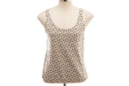 AN AKRIS PUNTO GREEN & BROWN POLKA DOT TANK TOP