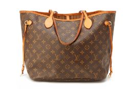 A LOUIS VUITTON BROWN MONOGRAM NEVERFULL BAG