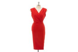 AN L.K. BENNETT DR NERINE SCARLET SHIFT DRESS