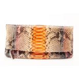 A KYRA PYTHON CLUTCH BAG