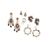 FOUR PAIRS OF EARRINGS & A PEARL RING