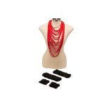 A JIAN HUI LONDON BLACK BEAD AND KNIT SET