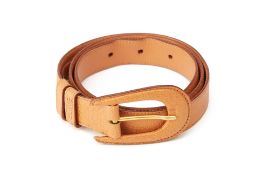 A CELINE CHESTNUT BROWN LEATHER BELT