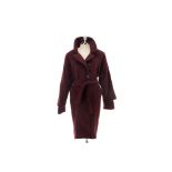 A XENIA DESIGN PLUM WOOL COAT