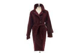 A XENIA DESIGN PLUM WOOL COAT