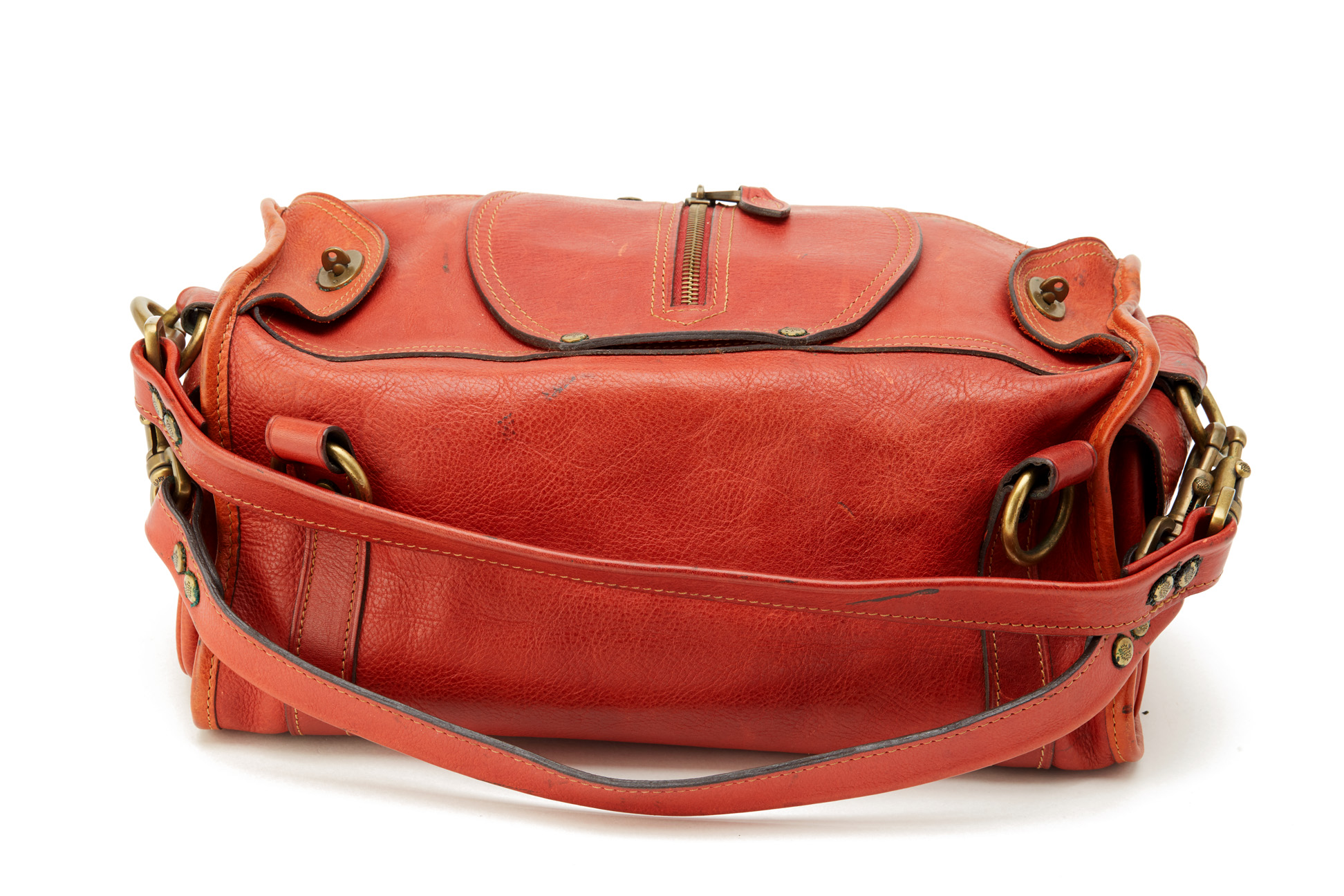 A MULBERRY OX BLOOD RED HANDBAG - Image 4 of 5