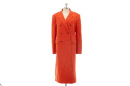 A J CREW ORANGE 'TOMMY DUSTER DOUBLE' WOOL COAT