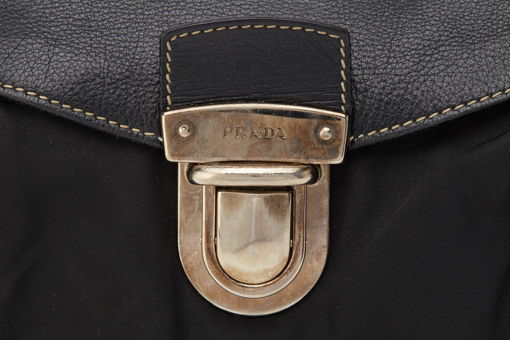 A PRADA BLACK NYLON & LEATHER SHOULDER BAG - Image 2 of 4