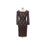 A DVF 'COLLEEN' BLACK LACE DRESS