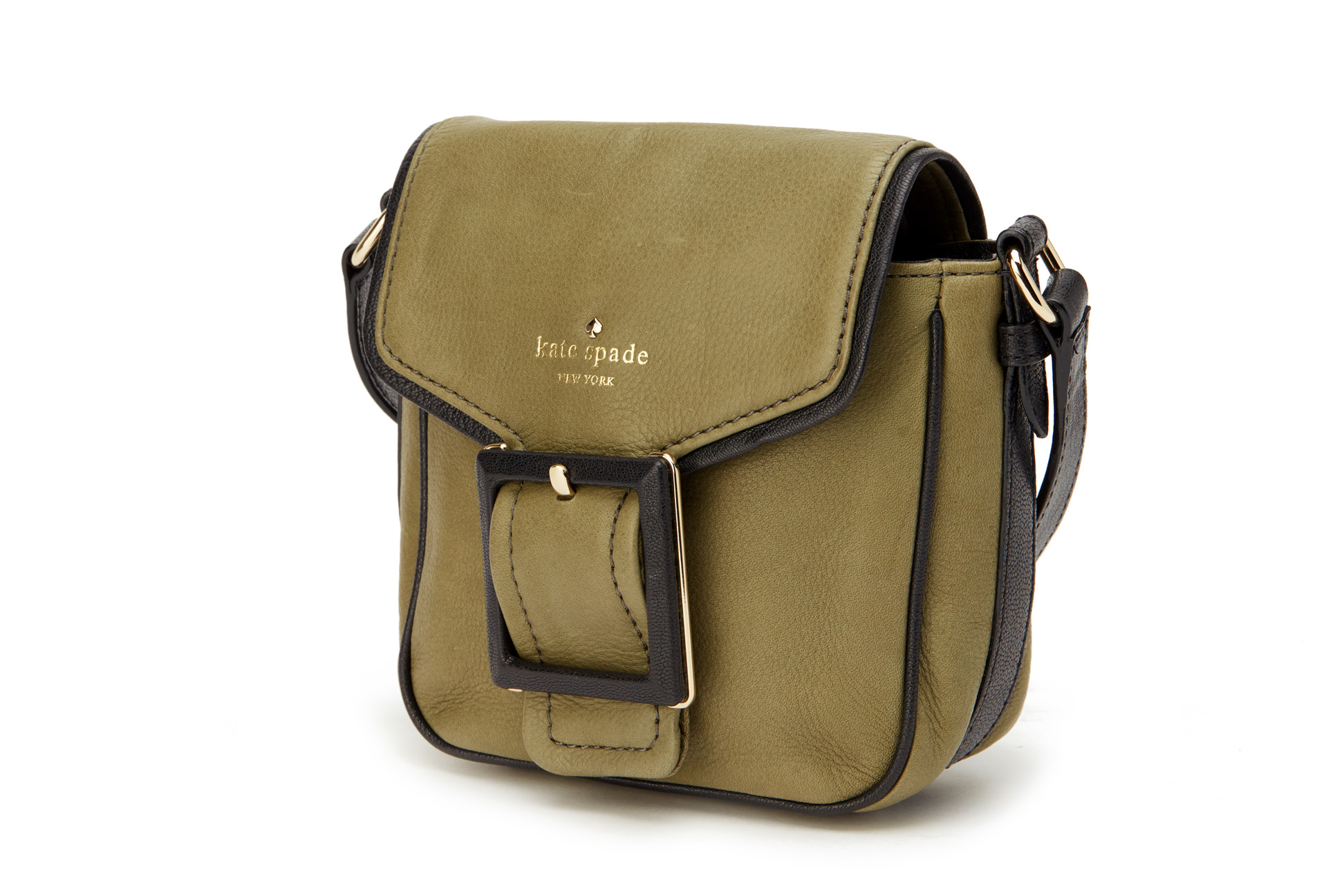 A KATE SPADE OLIVE GREEN LEATHER CROSS BODY BAG - Image 3 of 4