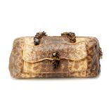 A BOTTEGA VENETA REPTILE SKIN DUFFLE HANDBAG