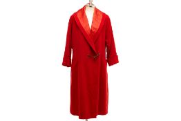 A GIANNI VERSACE VINTAGE RED QUILTED COAT