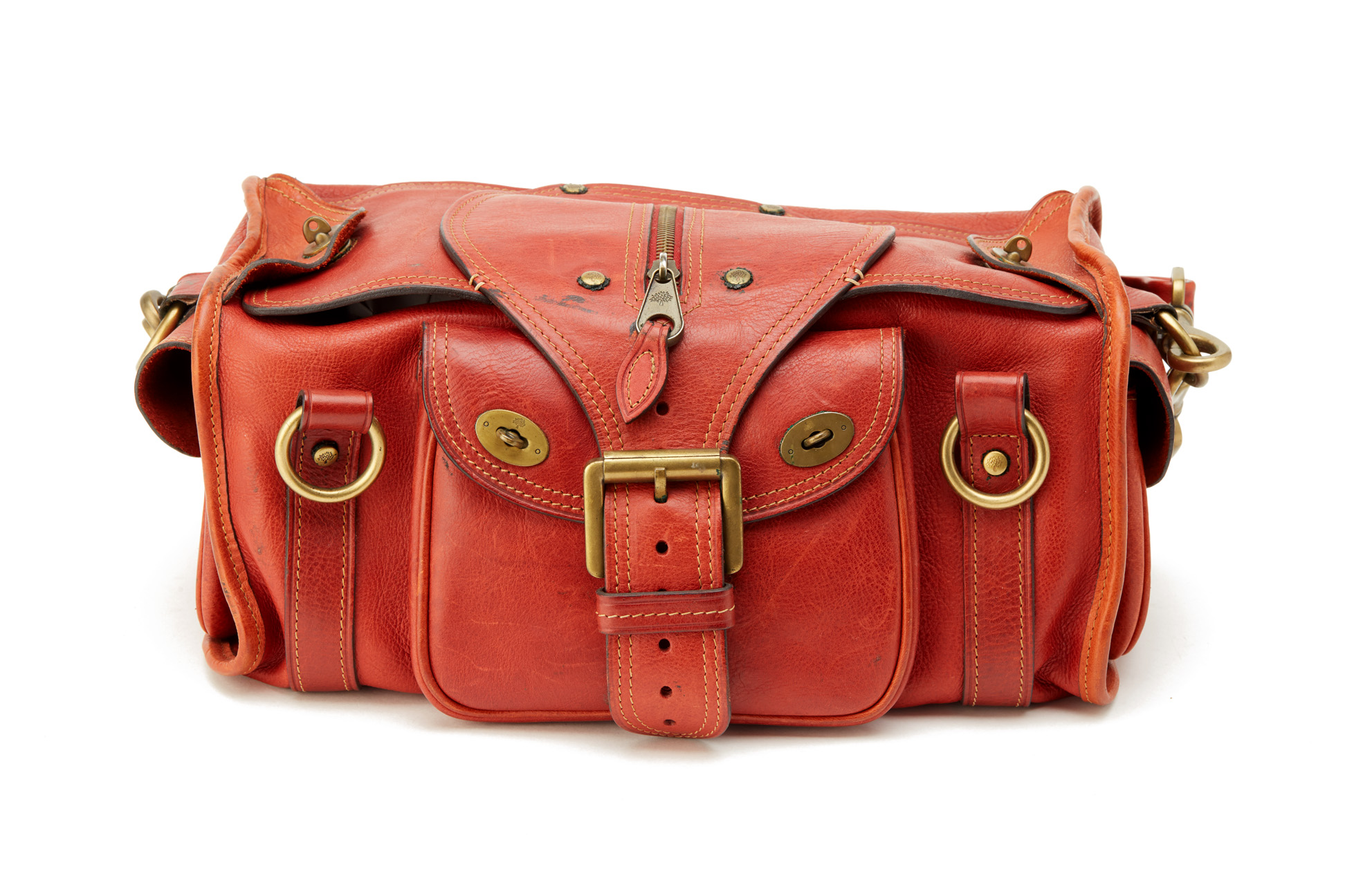 A MULBERRY OX BLOOD RED HANDBAG