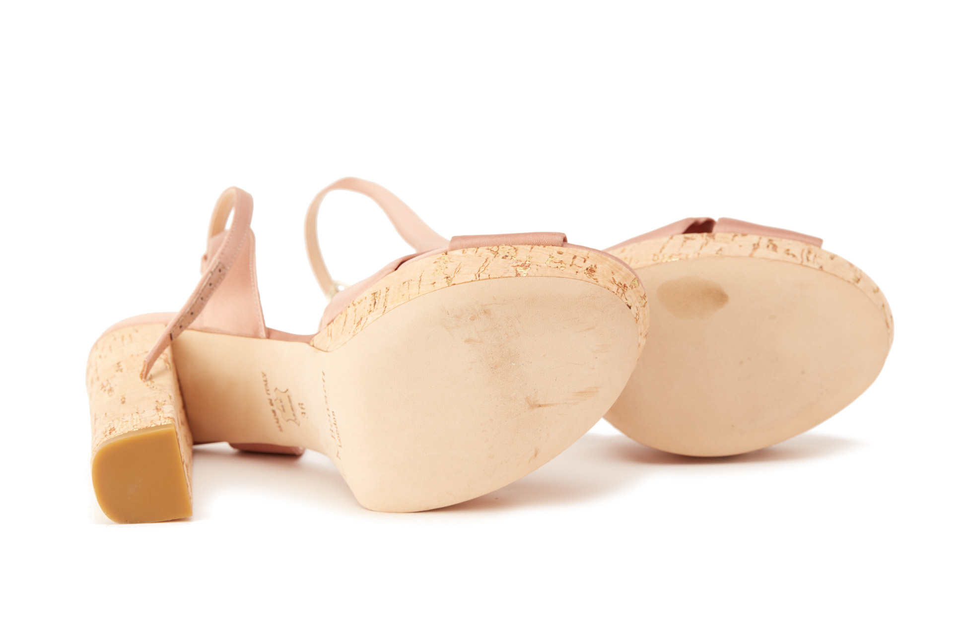 LK BENNETT ROSE PINK ANNABELLA PLATFORM CORK HEELS EU 36 - Image 3 of 3