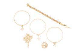 SIX GOLD TONE COSTUME JEWELLERY PIECES