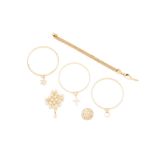 SIX GOLD TONE COSTUME JEWELLERY PIECES