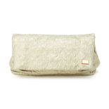 A LOUIS VUITTON METALLIC BEIGE MONOGRAM LIMELIGHT CLUTCH