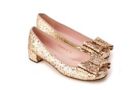 A PAIR OF PINK PRETTY BALLERINAS SEQUIN HEELS EU 39