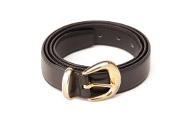 A CELINE BLACK LEATHER BELT