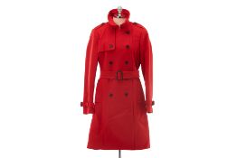 A J CREW RED 'CASHMERE ICON' COAT