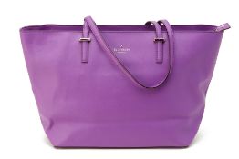 A KATE SPADE PURPLE LEATHER TOTE BAG