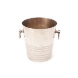 A SILVER PLATED TWIN HANDLED WINE COOLER